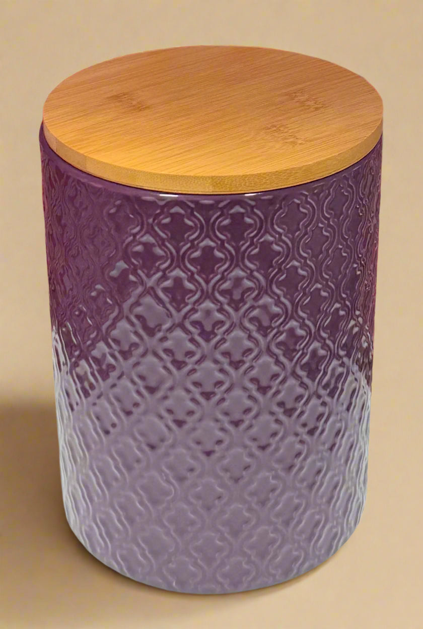 Ceramic Containers with Lids in Purple