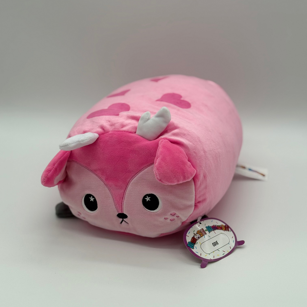 Moosh Moosh Pink Deer Squish Pillow – 8x10"