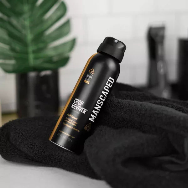 MANSCAPED Crop Reviver Hydrating Men’s Body Toner Spray & Cooling Groin Spritz – 4oz