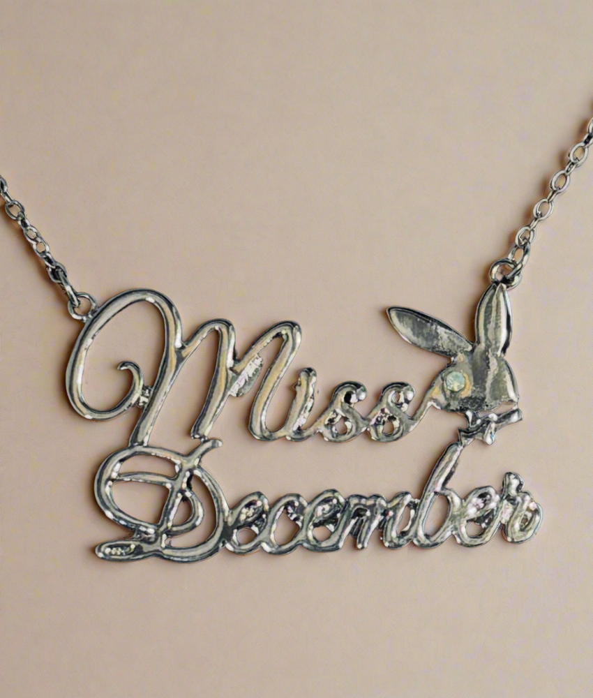 PLAYBOY MISS December w/BIRTH MONTH STONE Necklace jewelry
