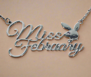 PLAYBOY MISS February w/BIRTH MONTH STONE Necklace jewelry