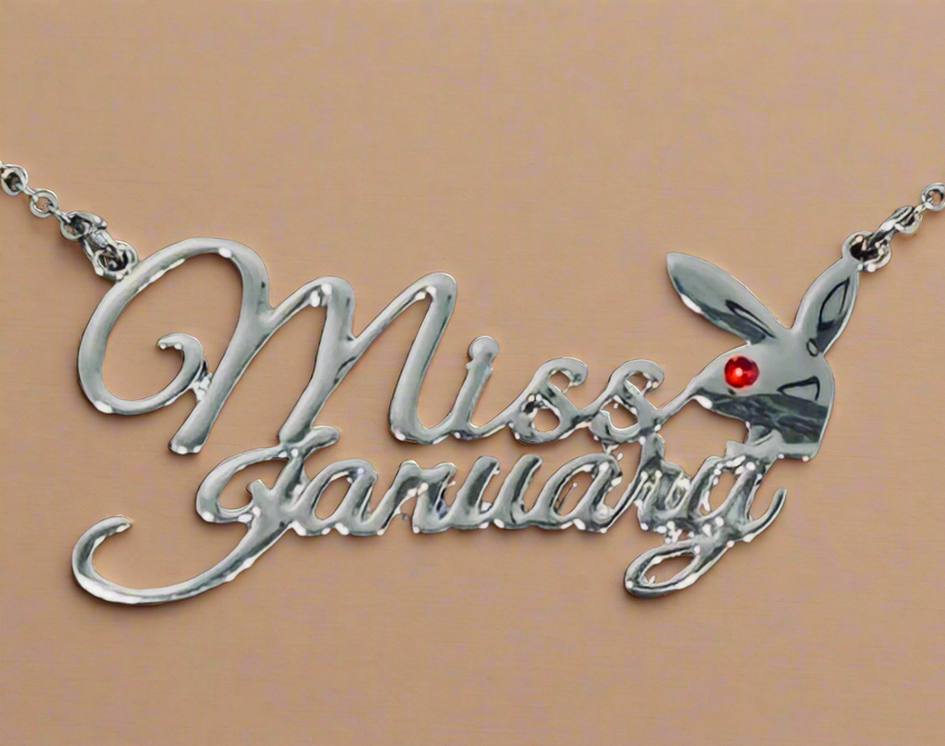 PLAYBOY MISS January w/BIRTH MONTH STONE Necklace jewelry
