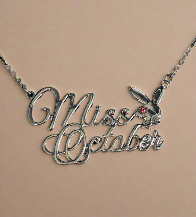 PLAYBOY MISS October w/BIRTH MONTH STONE Necklace jewelry