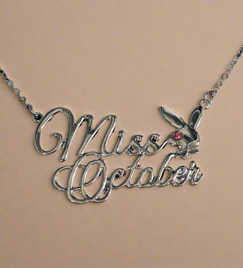 PLAYBOY MISS October w/BIRTH MONTH STONE Necklace jewelry