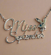 PLAYBOY MISS SEPTEMBER w/BIRTH MONTH STONE Necklace jewelry