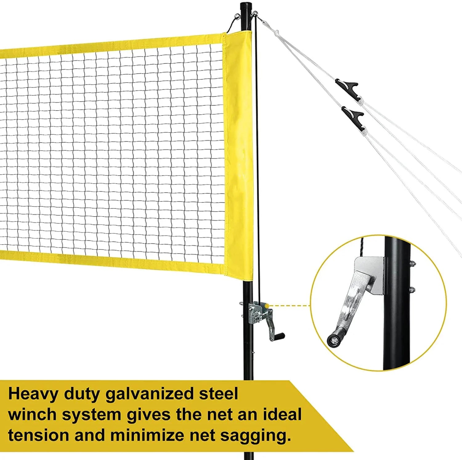 Patiassy Portable Badminton Net Set with Rackets, Shuttlecocks & Carry Bag (Yellow)
