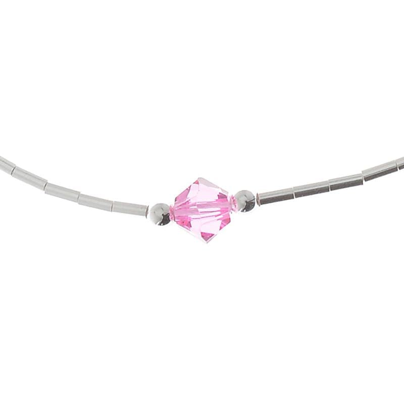 Sterling Silver Rose Anklet 10"