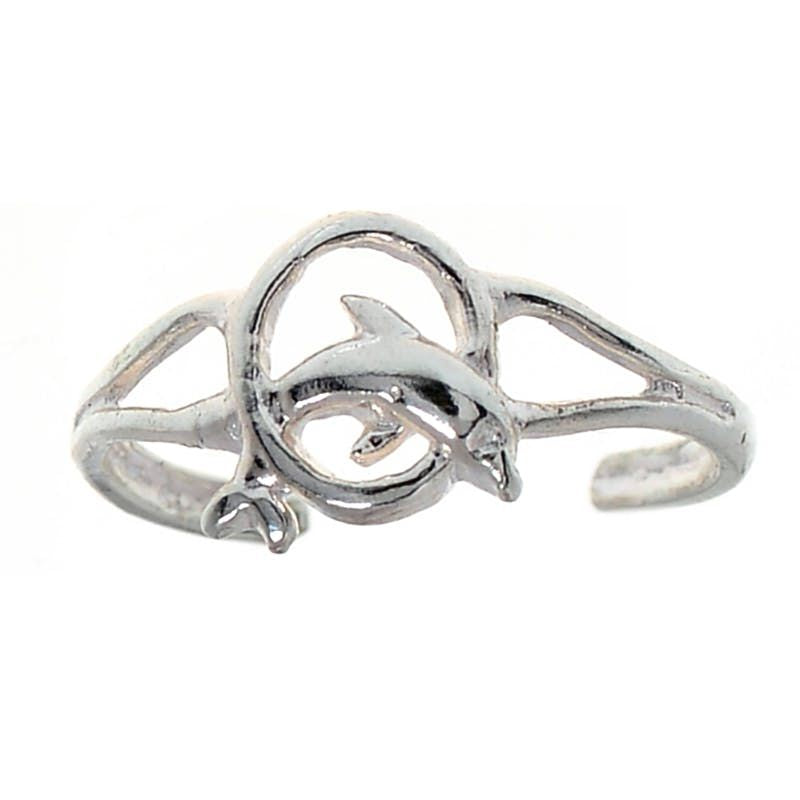 Sterling Silver Dolphin Toe/Midi Ring