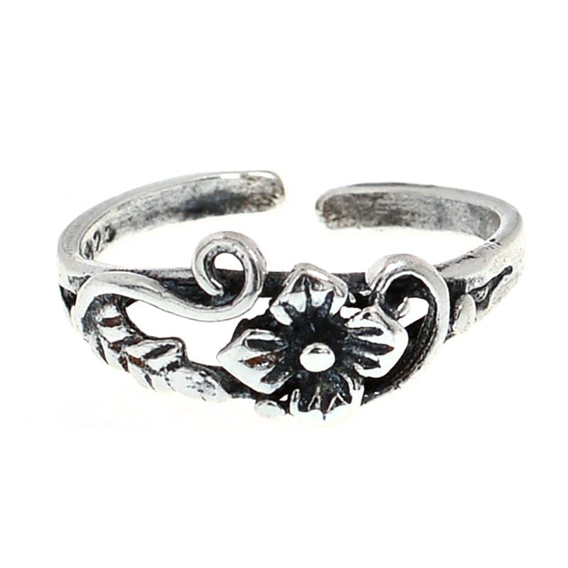 Sterling Silver Kiss Dolphin Toe/Midi Ring