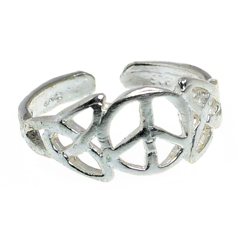 Sterling Silver Peace Toe/Midi Ring