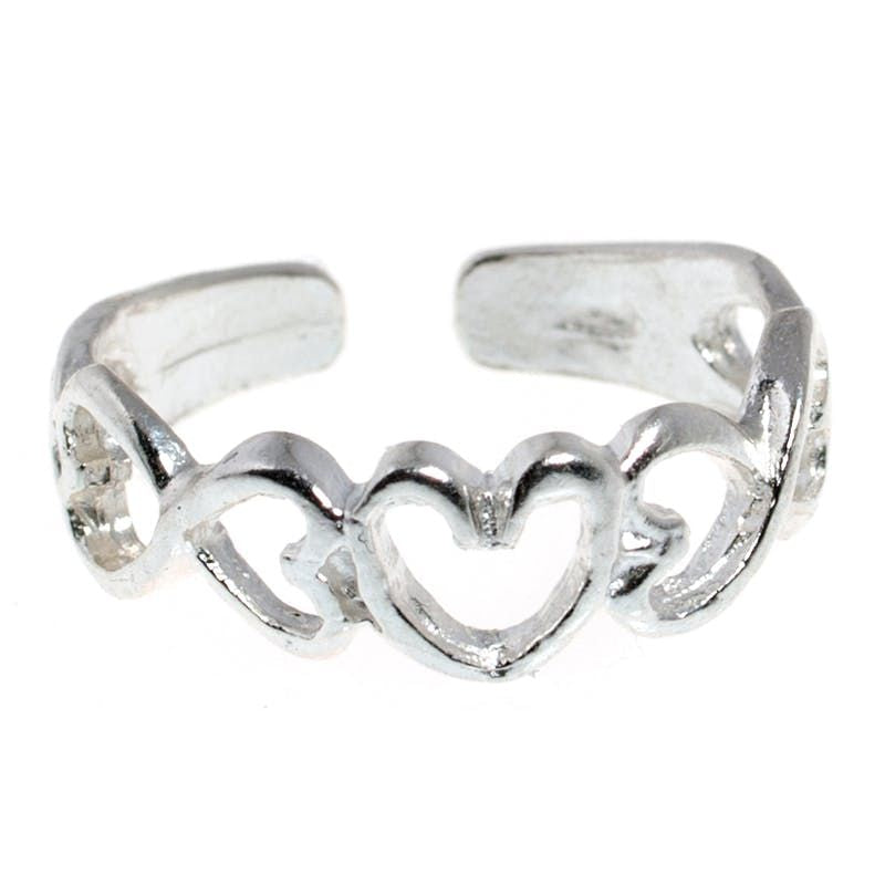 Sterling Silver Open Heart Toe/Midi Ring