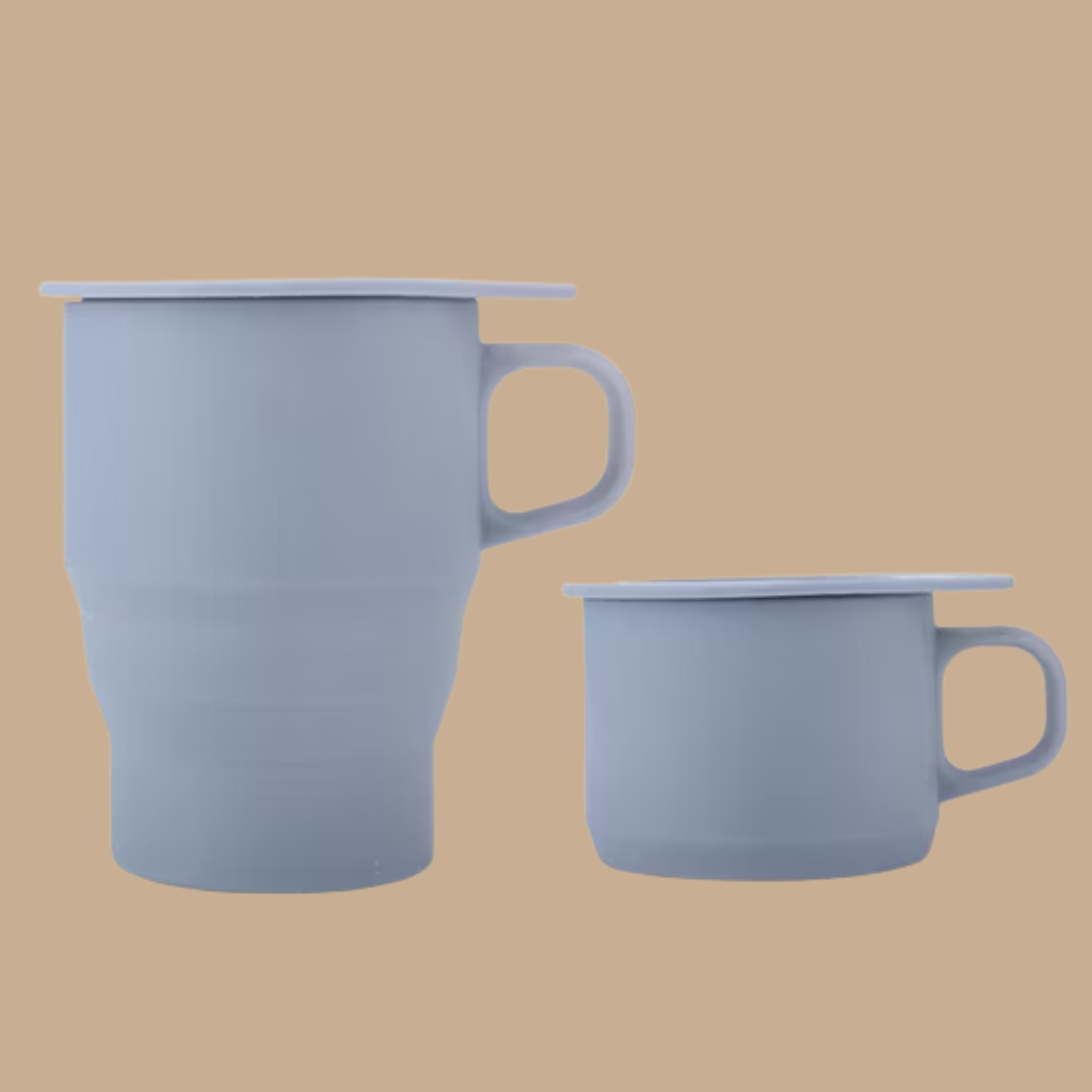 Silicone Collapsible Coffee Mug with Straw (Grey)