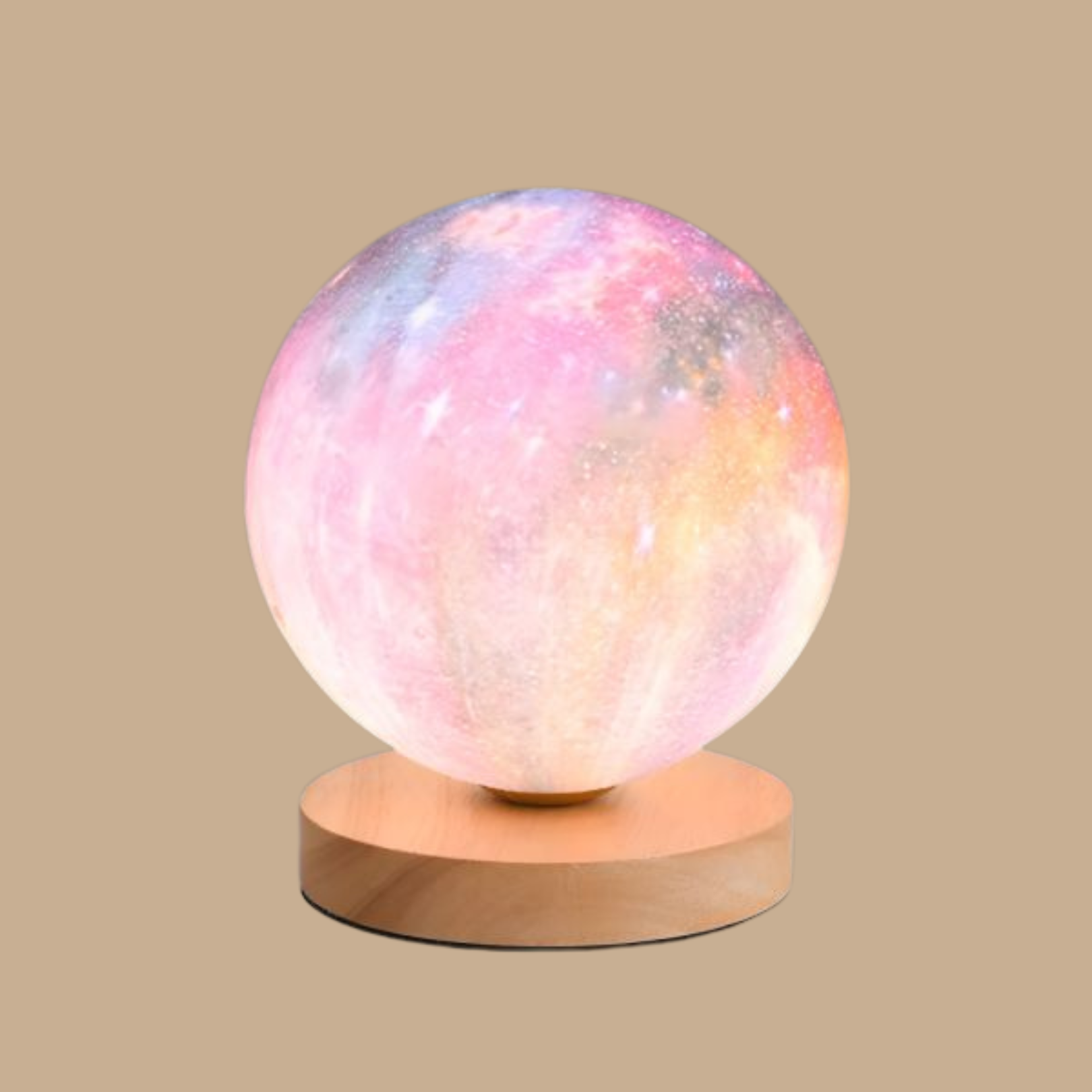 Modern 1-Light Gold Table Lamp with Multicolor Shade