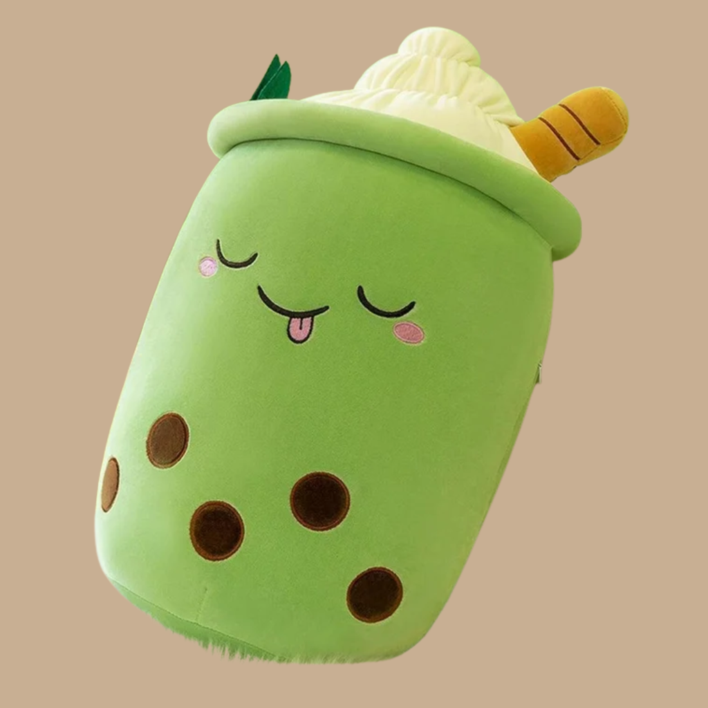 Boba Plush Matcha Green Tea Stuffed Toy – 10"