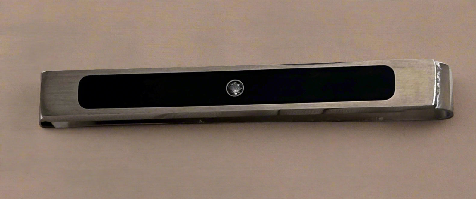 Black Stainless Steel Money Clip with Smooth Bar Design