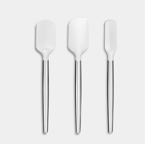 Art and Cook AC01652 Metal Handle Silicone Spatulas Set – Pure White