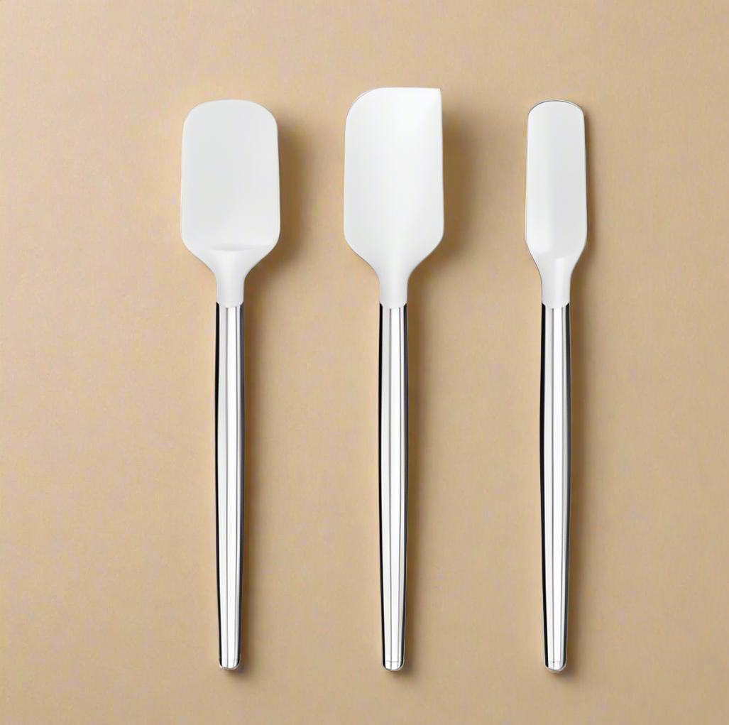 Art and Cook AC01652 Metal Handle Silicone Spatulas Set – Pure White