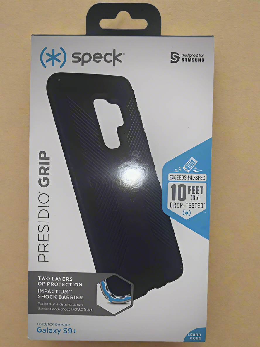 Speck Presidio Grip Series Phone Case for Samsung Galaxy S9 Plus - Black