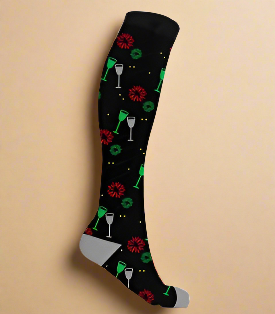 EXTREME FIT GRADUATED COMPRESSION SOCKS X-MAS BLACK LIGHT