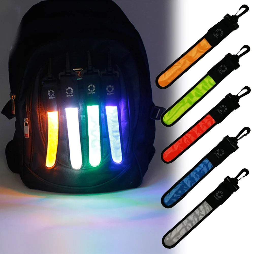 LED Backpack & Bicycle Tail Light – Safety Warning Light (Blue, Red & Green)