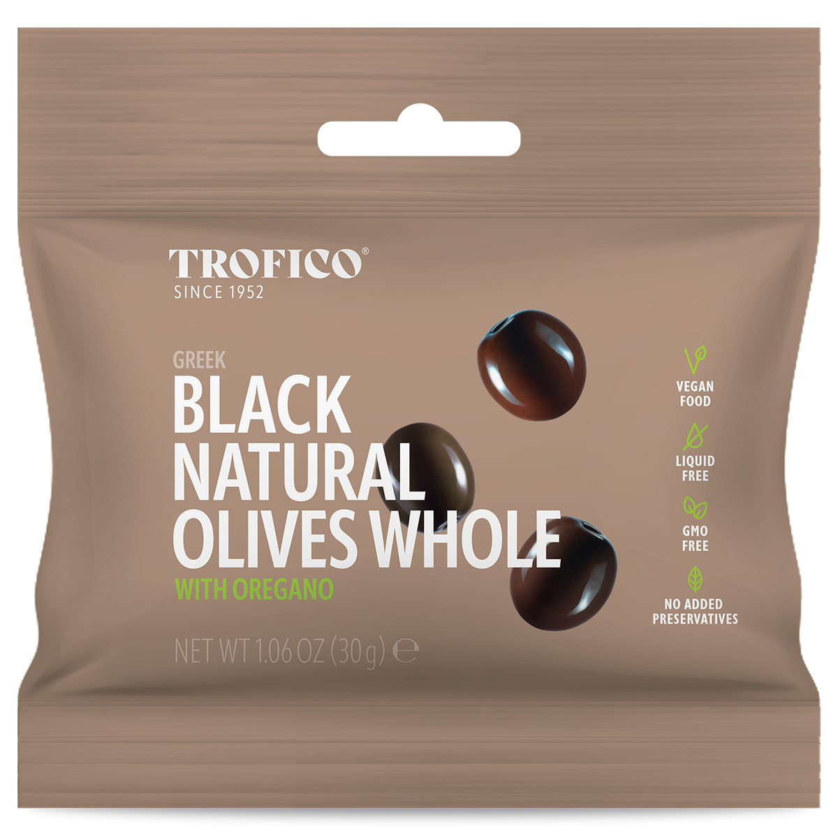 Trofico Greek Black Natural Whole Olives with Oregano