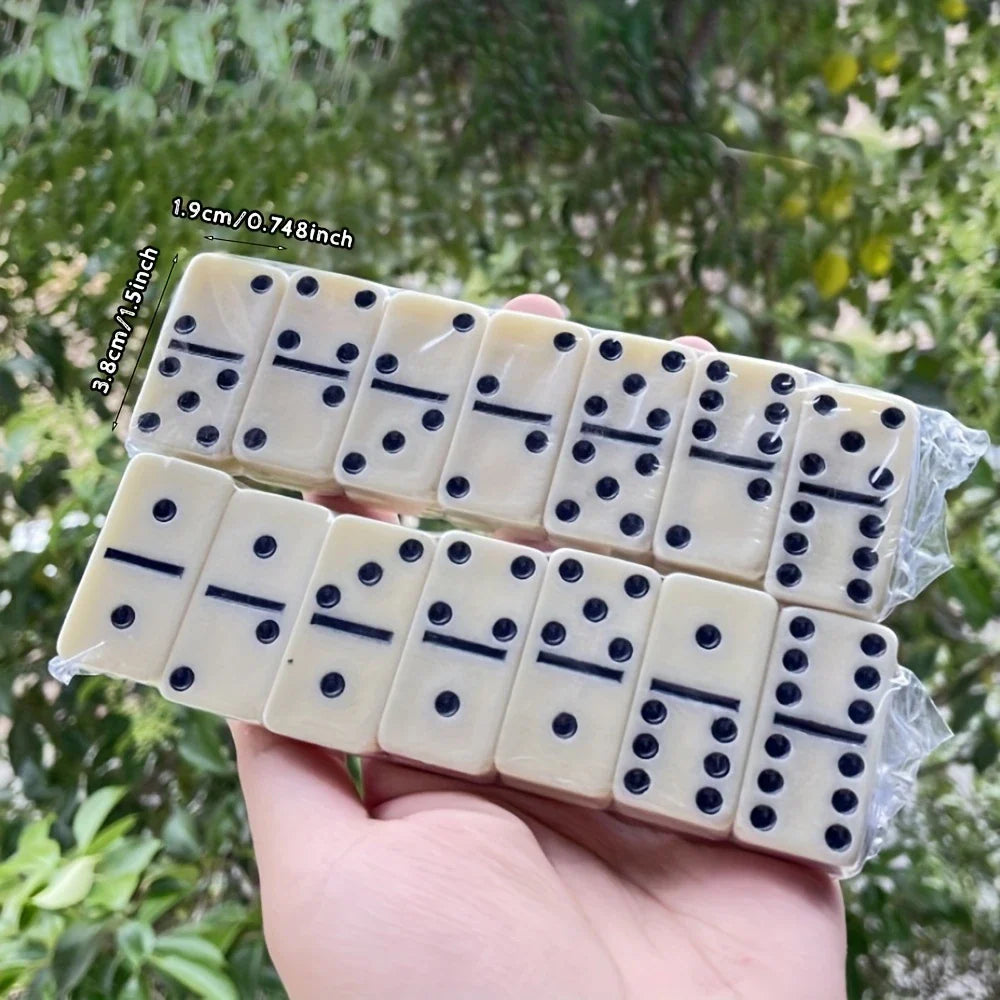 Dominoes Premium Set of 28 Double Six Dominoes with Plastic Case