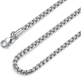 FASHION 3MM BOX CHAIN designed with round links 20"