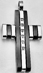JEWLRY FASHION STAINLESS & BLACK CROSS cross is 2.0 inch