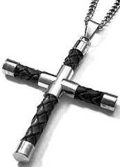 JEWLRY FASHION RUBBERAND STAINLESS STEEL CROSS with 22