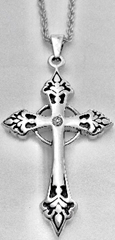 JEWLRY FASHION BLACK IP CELTIC CROSS with 22" ROPE CHAIN cross is 3.0 inch