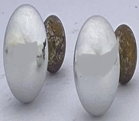 JEWELRY FASHION 10mm Silve Plated Polish 2 Slided Bal Earring in Box