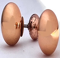 JEWELRY FASHION 10mm Rose Plated Polish 2 Slided Bal Earring in Box