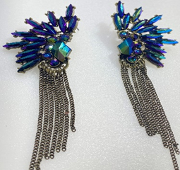 JEWELRY FASHION COSTUME Peacork Blue Earring