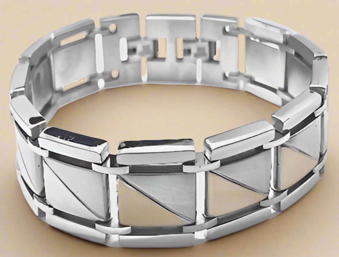 Fashion Brushed & Bright Finish Bracelet 8.5"