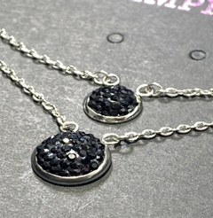 Fashion Black Gem Double Layer Pendant in Box
