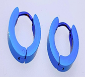 JEWELRY FASHION 9mm Blue Plated Men's Hoop Earring