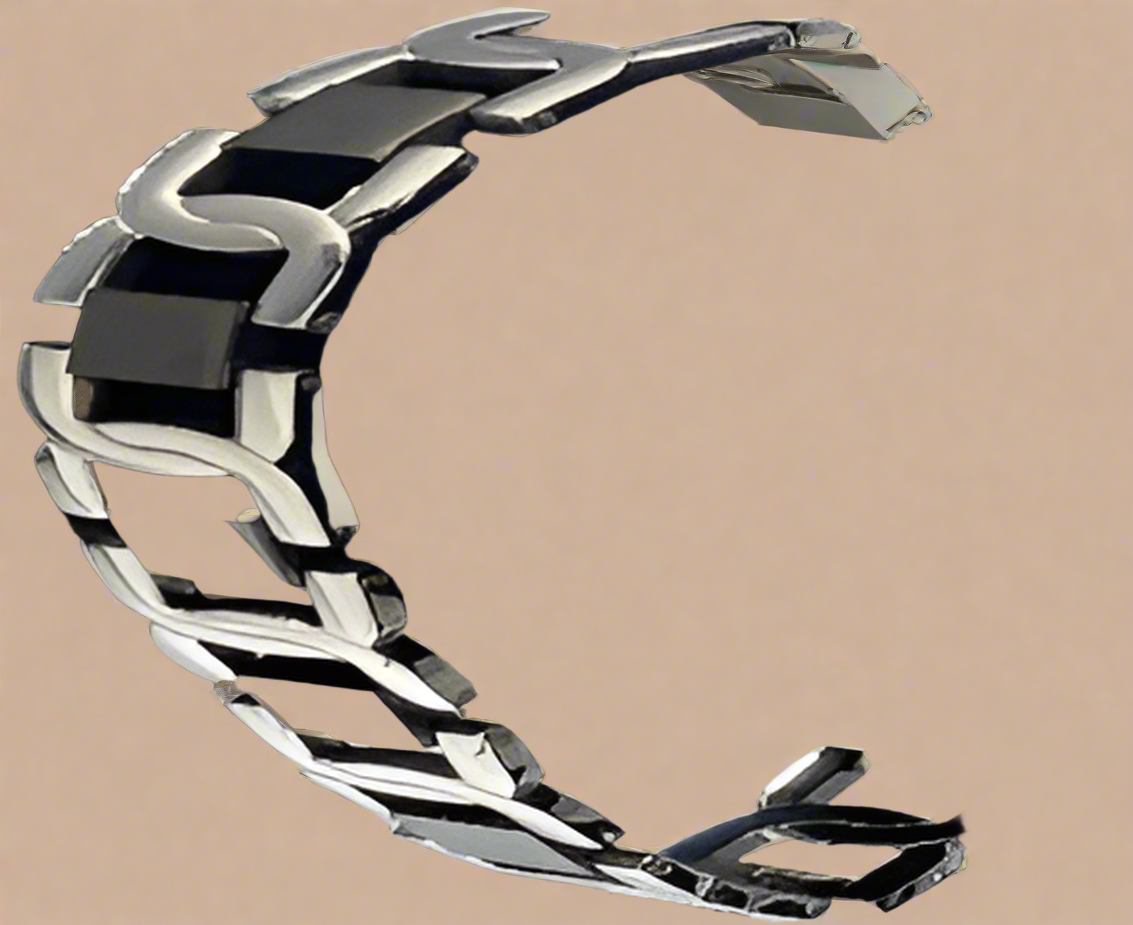 Fashion Black IP Stirrup Bracelet 8.5"