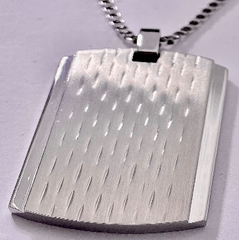FASHION Satin Finish Dog Tag Pendant with 24" Box Chain