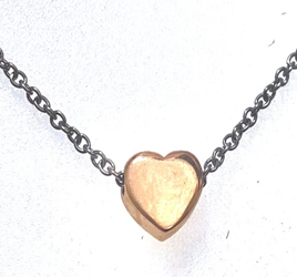 FASHION Rose Gold Plated Tiny Heart Necklace 16"