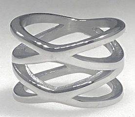 FASHION High Polish Double X Ring