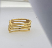 FASHION Gold Plateed Multi Chevron Ring