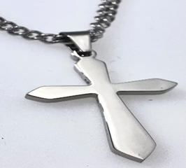 Polish Cross Pendant 24"