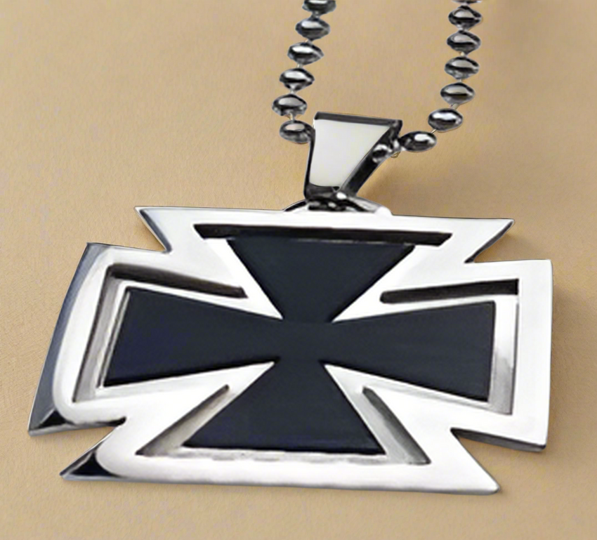 FASHION Iron Cross on Ball Chain 24"