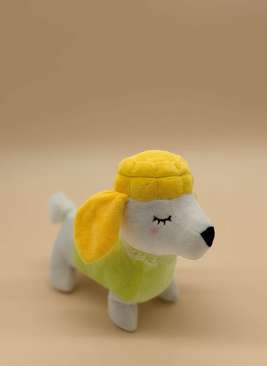 Yellow Poodle Small Plush Toy – Cute Puppy Stuffed Animal Doll