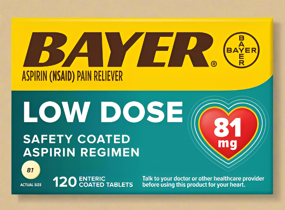 Bayer Low Dose Aspirin 81mg Regimen Pain Reliever Coated Tablets (NSAID)