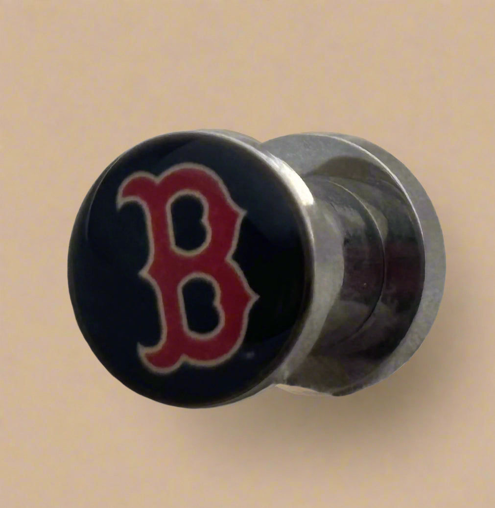 Licensed MLB Boston Red Sox Screw-On Surgical Steel 12G Ear Plugs