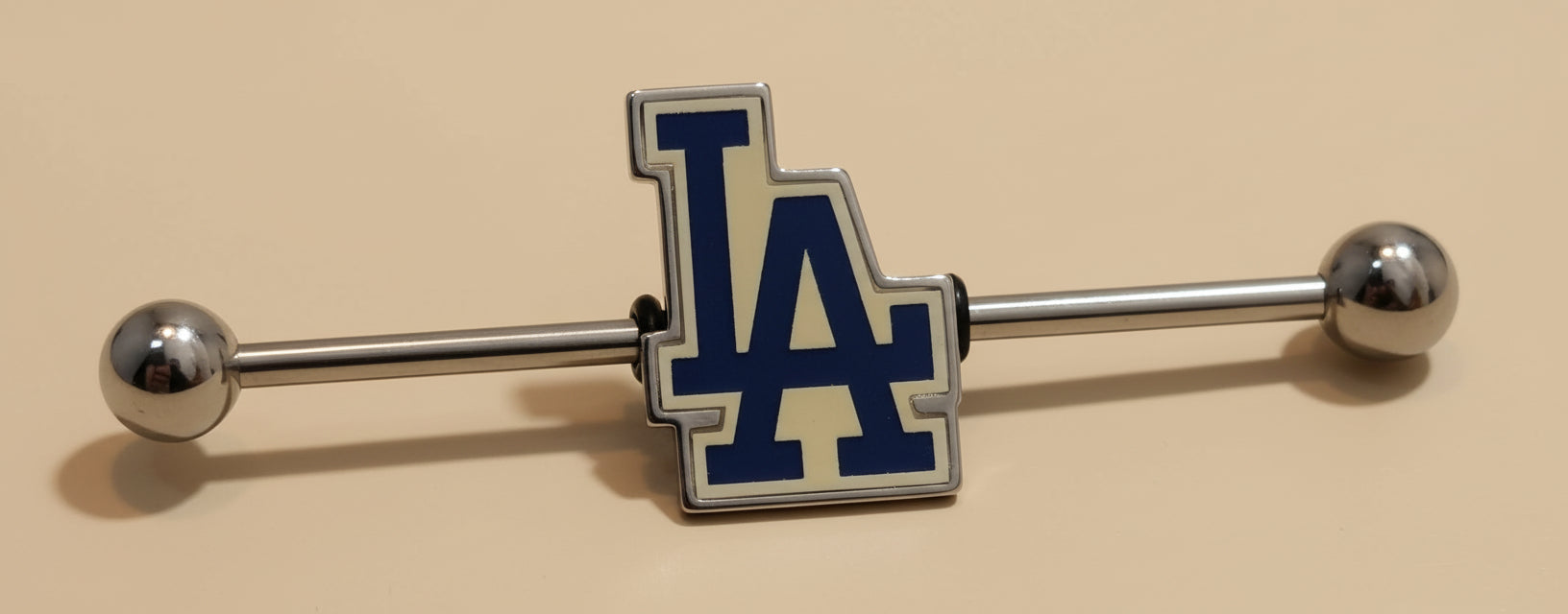 Licensed MLB Stainless Steel LA Dodgers Industrial Barbell