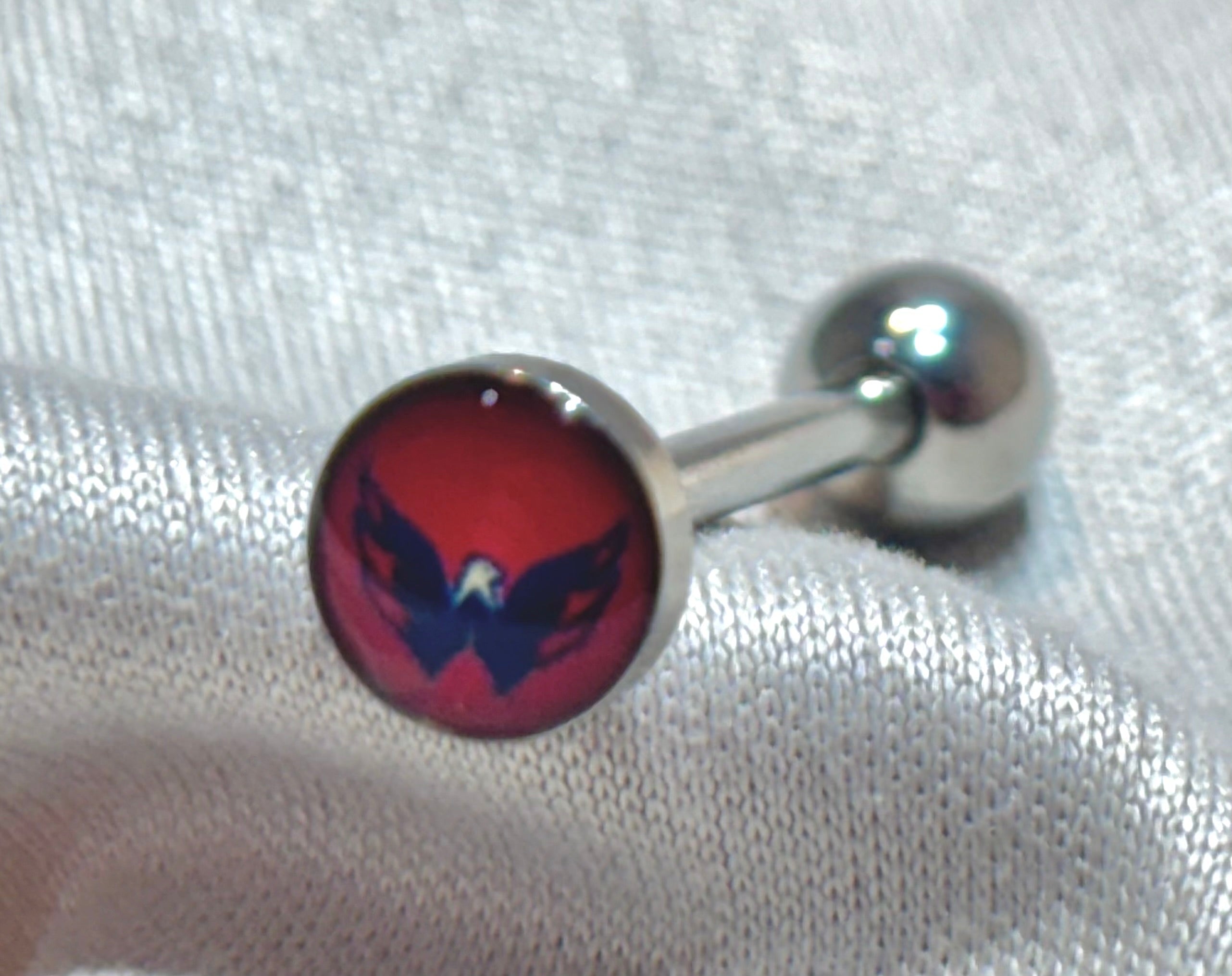 Washington Capitals NHL 3D Tongue Ring – Titanium Logo Barbell