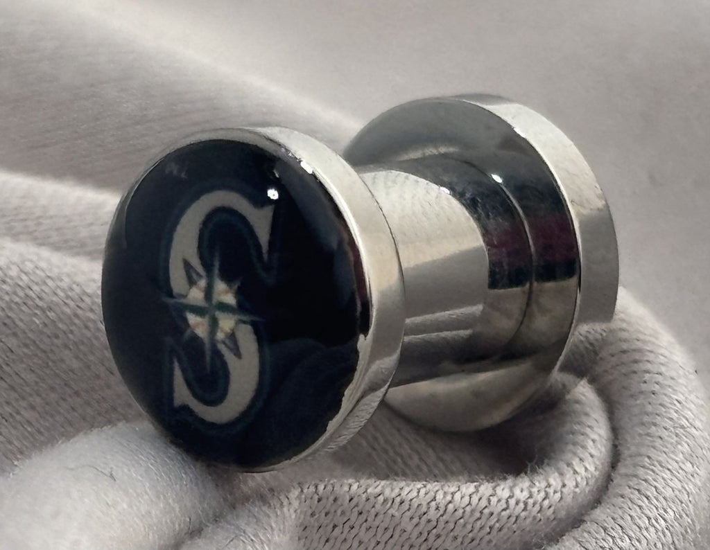 MLB Seattle Mariners Screw-Fit 2G (6 mm) Surgical Steel Ear Plugs