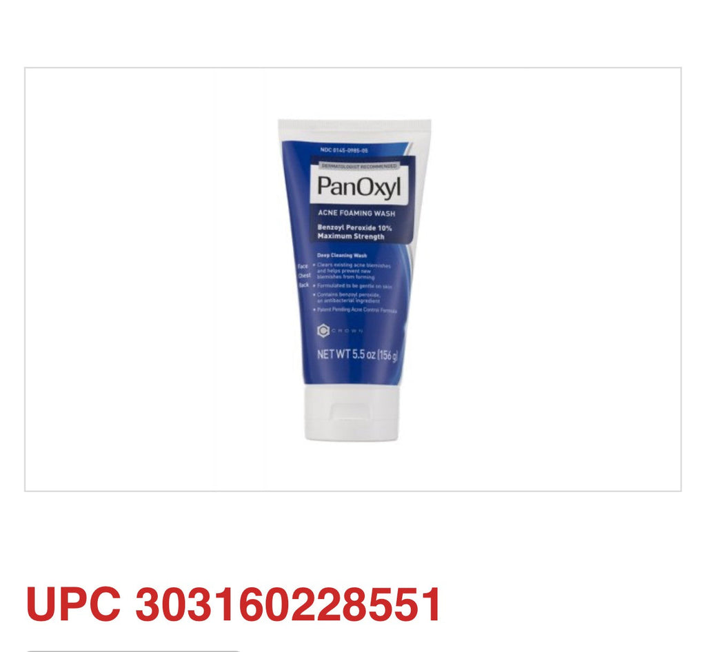 PanOxyl Acne Foaming Wash – 5.5 oz (Benzoyl Peroxide 10%)